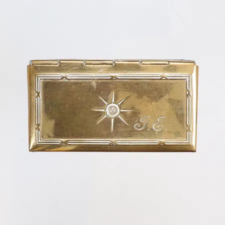 Ask, 55x30mm, träådrad baksida, 1800/tidigt 1900, mässing