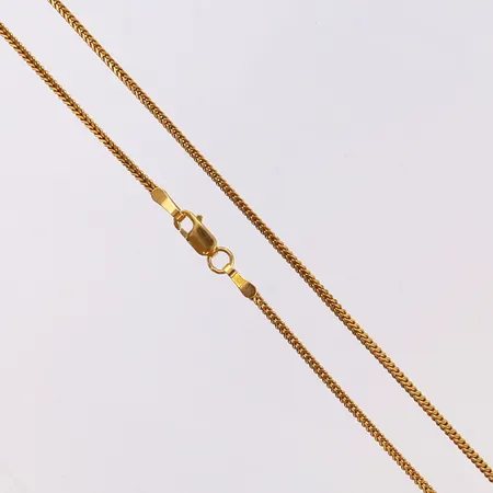 Kedja Rävsvans, längd 45cm, bredd 1,3mm, 21K. Vikt: 5,7 g