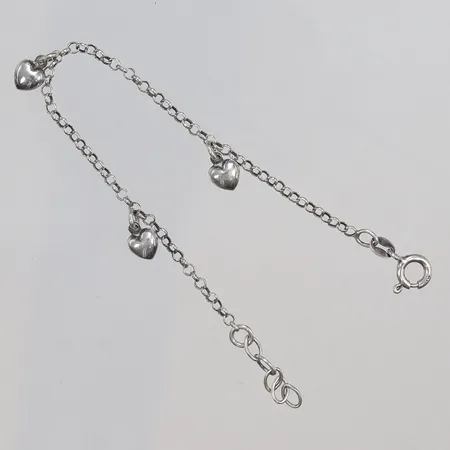 Armband med berlocker, längd 18cm, bredd 2-6mm, 925/1000 Vikt: 2,9 g