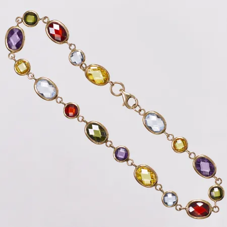 Armband färgade stenar, ca 19,5cm, bredd 5,5-6,5mm, Guldfynd, 18K  Vikt: 6,9 g
