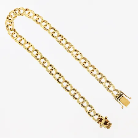 Armband Bismarck, 20cm, bredd 6mm, slitage, 18K Vikt: 11 g