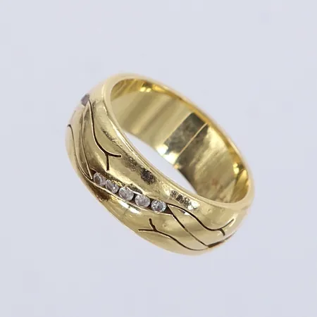 Ring med stenar, stl: 17¼, bredd 7mm, skadade stenar, stenar saknas, 14K.  Vikt: 6,9 g