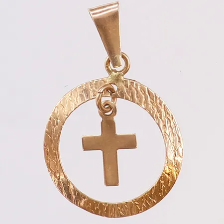 Hänge kors, Ø16mm, 14K Vikt: 0,5 g