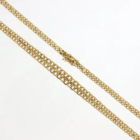 Collier doserad X-länk, ca 42,5cm, bredd: 4-7mm, 18K Vikt: 14,7 g