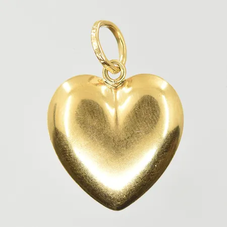 Hänge hjärta, längd 20 mm, bredd 16 mm, 18K. Vikt: 1,3 g