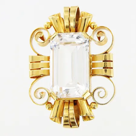 Hänge med sten, 20x28mm, mindre defekter på baksida, 18K Vikt: 5,3 g