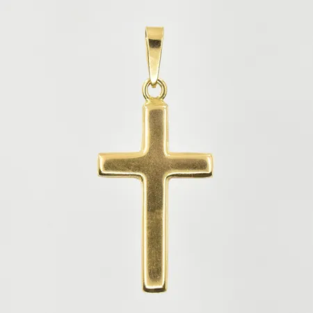 Hänge kors, längd 28 mm, bredd 13 mm, 18K. Vikt: 1,2 g