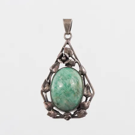 Hänge med sten,Silver 830/1000,höjd med ögla ca 40 mm. Vikt: 5,7 g