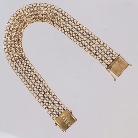 Armband, x-länk, längd 19,5cm, bredd 13,5mm, 18K Vikt: 15 g