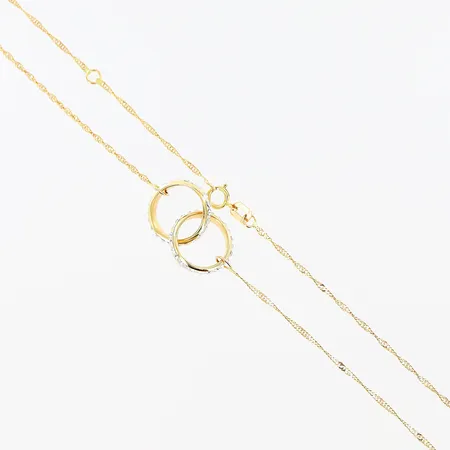 Collier strass, 42cm/45cm, bredd 1-11,5mm, GHA, 18K Vikt: 2,1 g