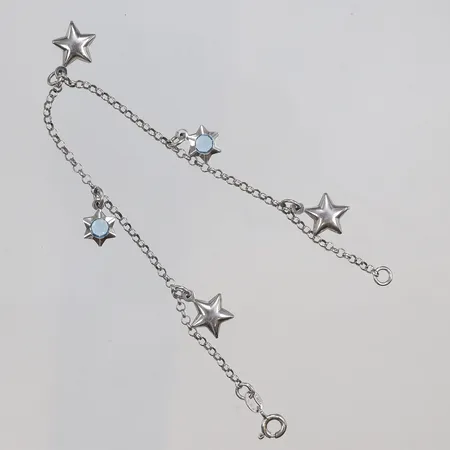 Armband med berlocker, längd 19cm, bredd 2-10mm, silver, 925/1000 Vikt: 3,6 g