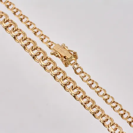  Collier i 18K guld, 42cm, Bismarck, bredd 3-5mm, tillverkad av Guldfynd, vikt 7,99g.