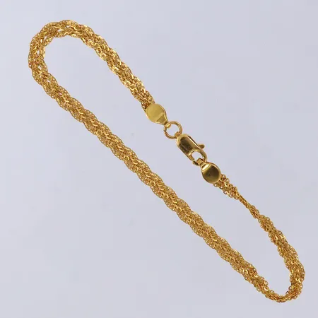 Armband 19,5cm, bredd 3,2mm, 21K Vikt: 4,2 g