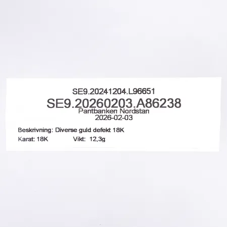 Diverse guld defekt 18K  Vikt: 12,3 g