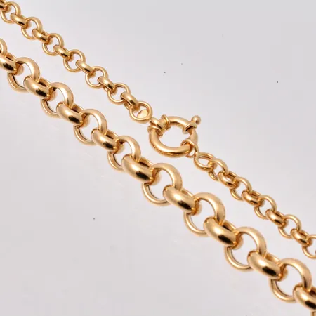 Collier i 18K guld, 45cm, Ärtlänk, ihålig, bredd 5,4-9,7mm, tillverkad av Guldfynd, vikt 14,08g.
