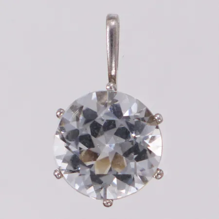 Hänge med vit sten, längd 17,9mm, bredd 10,0mm, sten lös, 835/1000 silver Vikt: 1,4 g