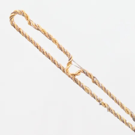 Kedja Cordell tvåfärgad obs! defekt, längd 44,5cm 18k Vikt: 5,1 g
