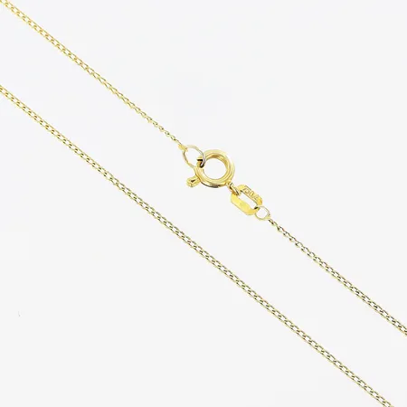 Kedja Pansar, 44cm, bredd 0,5mm, mindre skevhet på länk, 18K. Vikt: 1,5 g