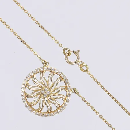 Halscollier med vita stenar 45cm bredd 1-20mm 18K Vikt: 3,5 g