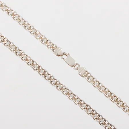 Collier x-länk , längd 42,5cm, bredd 4,3mm, silver  Vikt: 12 g