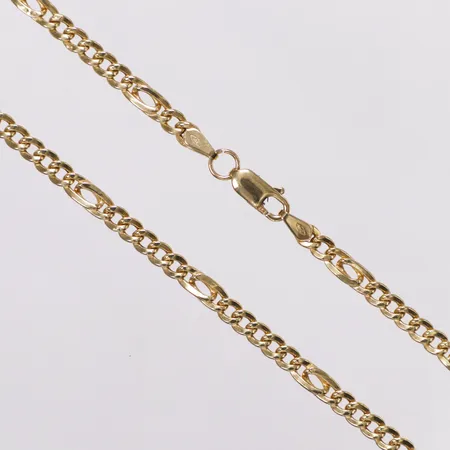 Kedja Figaro, Italy, 51cm, bredd 4mm, ihålig, 18K  Vikt: 9,5 g