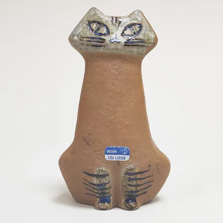 Figurin katt ur serien Lilla Zoo, Lisa Larson, Gustavsberg, höjd 12cm, glaserad stengods, etikettmärkt.