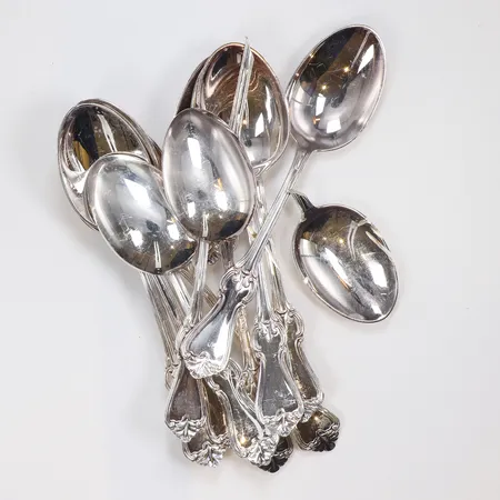 12st Dessertskedar modell Olga delvis defekta och av GAB silver 830/1000 Vikt: 477,2 g