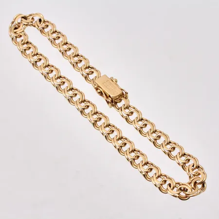 Armband i 18K guld 19,5cm, Bismarck, bredd 5,9mm, tillverkad av Bengt Hallberg Guldsmeds AB, vikt 12,26g.