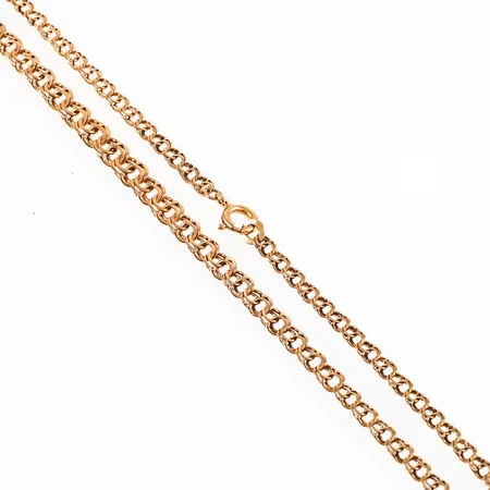 Collier Bismarck i 18K guld. Det är 45 cm långt, 3,5 - 6 mm brett och väger 12,2g. Springring.