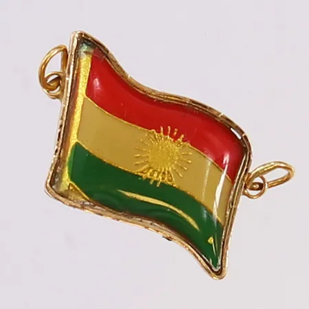 Hänge Kurdistan med emaljarbete, 29x17mm, 18K bruttovikt 3,8g Vikt: 3,8 g