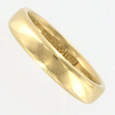 Ring slät stl 17, bredd: 4mm, gravyr, 18K Vikt: 4,9 g