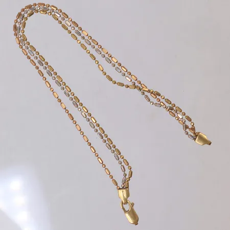 Armband, längd ca 20cm, bredd 4,2mm, trefärgad, defekt lås, 18K Vikt: 6,2 g