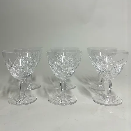 6 Portvinsglas Orrefors Kristall 9,5cm, modell Karolina, design Gunnar Cyrén