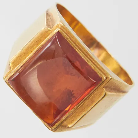 Ring med sten, defekt, avklippt, 18K, bruttovikt: 9,5g.