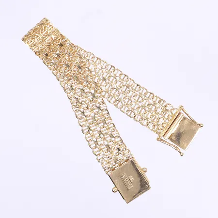 Armband X-länk med stav 16cm bredd 13mm bruksslitage 18K Vikt: 17,5 g