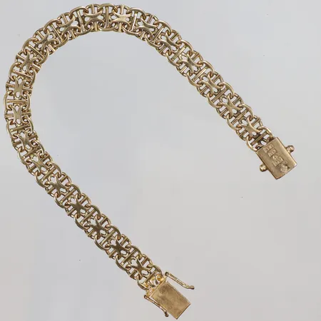 Armband X-länk med stav 19cm bredd 8mm ÄSA 18K Vikt: 19,6 g
