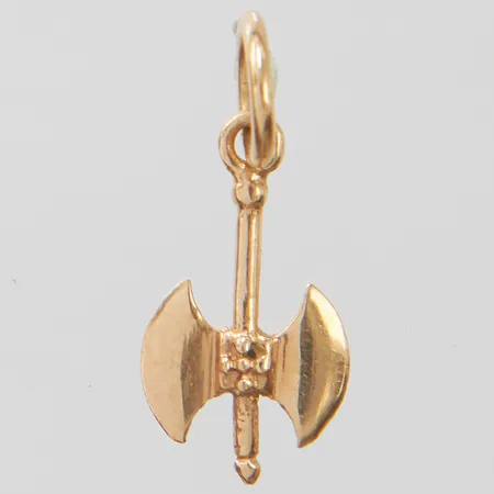 Hänge/berlock, dubbelyxa, 18,5x7,9mm, 14K Vikt: 0,5 g