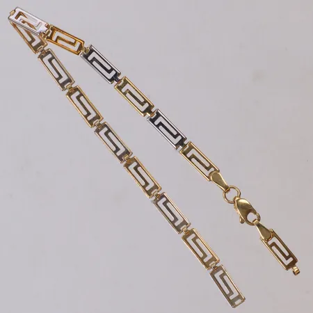 Armband, defekt, vitguld/gulguld, 18K Vikt: 3,6 g