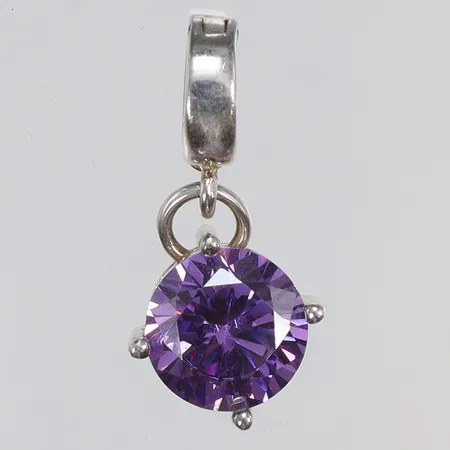 Hänge med lila sten, 19x10mm, 925/1000 Vikt: 3,2 g