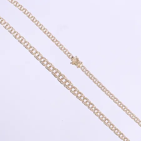 Halskedja, doserad bismarck, 45,5cm, bredd 3,5-6,5mm, 18K Vikt: 12,3 g