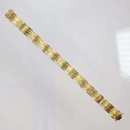 Armband mönstrat 18cm bredd 10mm, JSS (Sandin & Söner) Göteborg 1984, 18K Vikt: 22 g