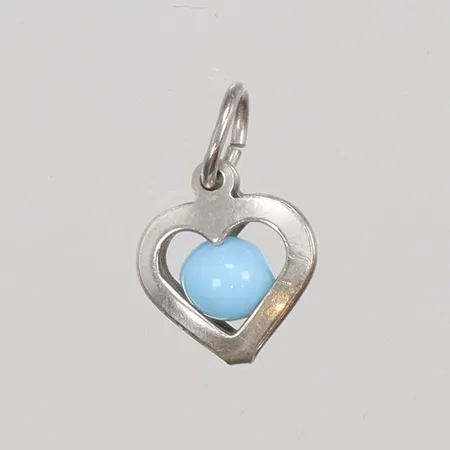 Hänge hjärta med blå kula 10x15mm silver 925/1000 Vikt: 0,6 g
