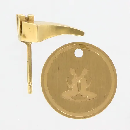 Udda örhänge med diamant, hänge defekt 18K  Vikt: 2,6 g