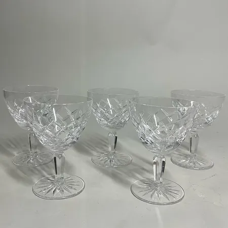 5 Portvinsglas Orrefors Kristall 9,5cm, modell Karolina, design Gunnar Cyrén