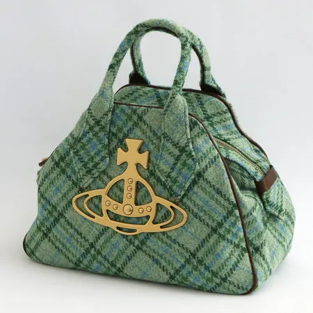 Väska tote bag, Vivienne Westwood Harris Medium Yasmine Bag, 100% ull, 13x20x30cm, 3 innerfickor, skinndetaljer, emblem i gulmetall, dustpåse