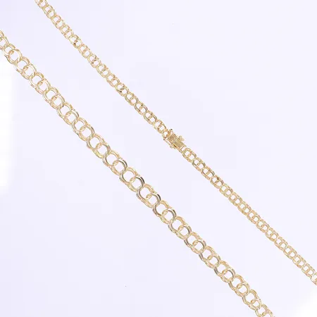 Halskedja doserad Bismarck, 49cm, bredd 4-7mm, 18K Vikt: 19 g