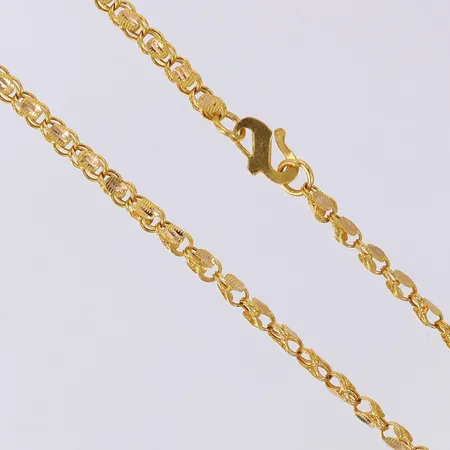 Kedja Alepo, 48cm, något bucklig, 21K Vikt: 4,8 g