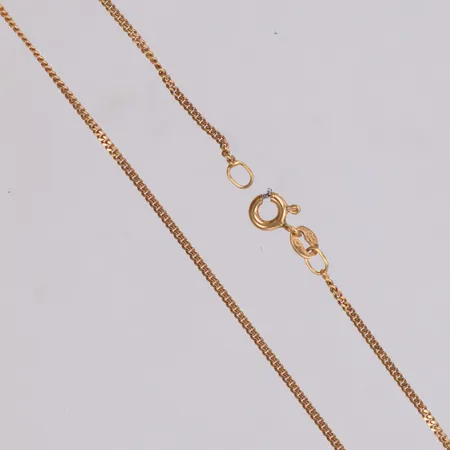 Kedja, längd 42mm, bredd 1,2mm, defekt lås, 14K Vikt: 2,5 g