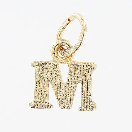 Hänge bokstaven M, 7x10mm, 18K Vikt: 0,3 g