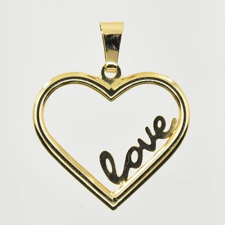 Hänge hjärta Love, längd 20 mm, bredd 17 mm, 18K. Vikt: 0,6 g